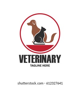 veterinary logo with text space for your slogan / tagline, vector illustration