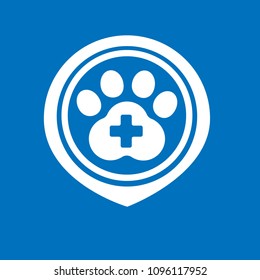 veterinary map pointer, dog track,dog icon, vector illustration of Eps10. Here veterinary