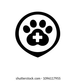 veterinary map pointer, dog track,dog icon, vector illustration of Eps10. Here veterinary