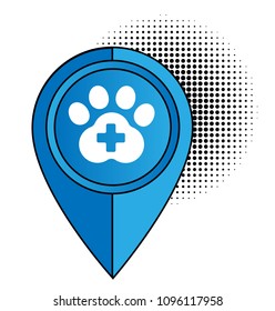 veterinary map pointer, dog track,dog icon, vector illustration of Eps10. Here veterinary