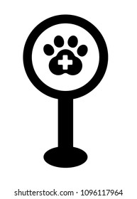 veterinary map pointer, dog track,dog icon, vector illustration of Eps10. Here veterinary