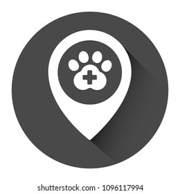 veterinary map pointer, dog track,dog icon, vector illustration of Eps10. Here veterinary