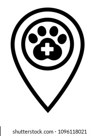veterinary map pointer, dog track,dog icon, vector illustration of Eps10. Here veterinary