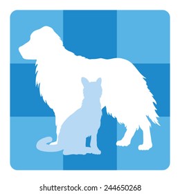 Veterinary Medical Symbol is an illustration of a design for a vet or veterinarian. Includes images of a dog, cat and cross shape.