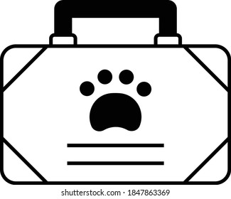 Veterinary medicine Bag Concept Vector Icon Design, First aid kit Box, Animal foster care and Shelter Symbol on White Background