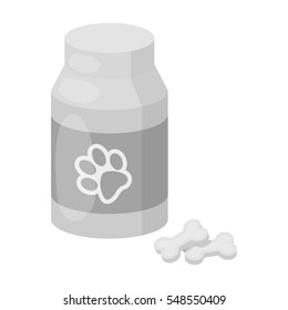 Veterinary medicine icon in monochrome style isolated on white background. Veterinary clinic symbol stock vector illustration.