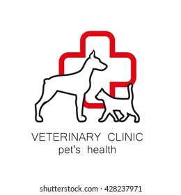 Veterinary medicine - logo design template for veterinary clinic. vector logo Vector logo template. Idea for veterinary, pet shop, pet clinic, pet care, or other pet help and etc.