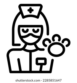 Veterinary nurse icon outline vector. Pet dog. Medicine clinic
