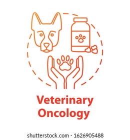 Veterinary oncology concept icon. Pharmacy for animals. Pet treatment. Animals healthcare idea thin line illustration. Vector isolated outline RGB color drawing