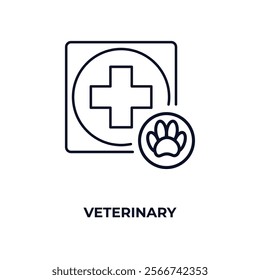 veterinary outline icon. Linear vector from health and medical concept. Thin line veterinary icon isolated on white background