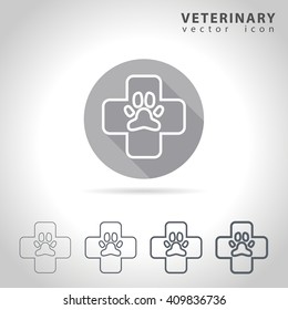 Veterinary outline icon set, collection of pet health icons, vector illustration
