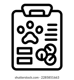 Veterinary patient board icon outline vector. Pet animal. Injection medicine