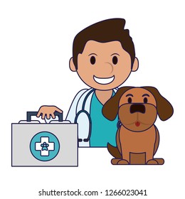 Veterinary with pet