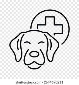 Veterinária pet saúde contorno ícone do vetor 