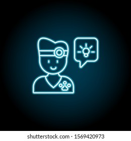 Veterinary, pets, idea blue neon icon. Simple thin line, outline vector of petshop icons for ui and ux, website or mobile application