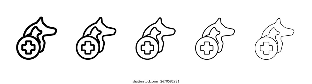 Diseño de icono de farmacia veterinaria, logotipo, App, UI. Ilustración vectorial, EPS