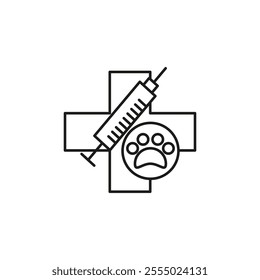 Veterinary pharmacy icon Symbol mark in Outline style