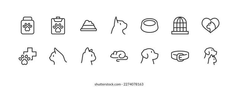 veterinary premium line icons. Pack of outline objects for web and UIUX design. Icon collection