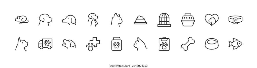 veterinary premium line icons. Pack of outline objects for web and UIUX design. Icon collection