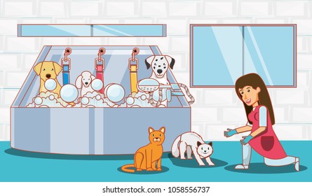 veterinary service set icons
