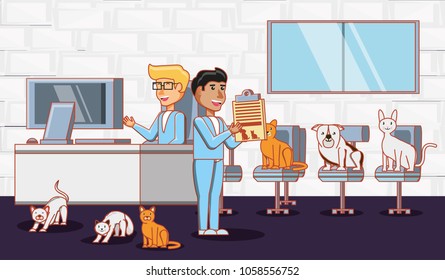 veterinary service set icons