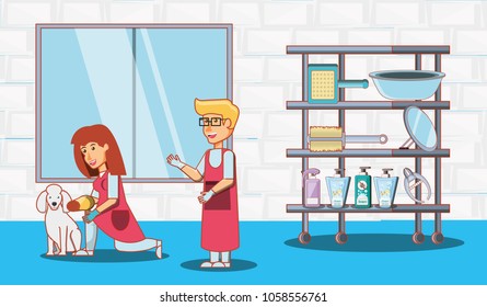 veterinary service set icons