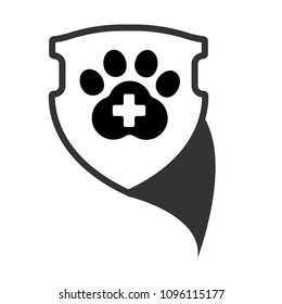veterinary Shield, dog track,dog icon, vector illustration of Eps10