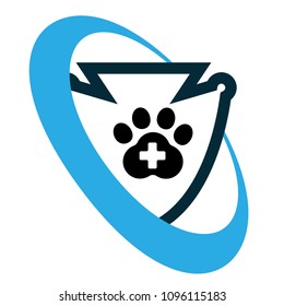veterinary Shield, dog track,dog icon, vector illustration of Eps10