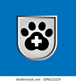 veterinary Shield, dog track,dog icon, vector illustration of Eps10