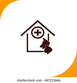 Veterinary sign. Brown icon on white background