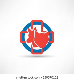 Veterinary sign cat and dog symbol