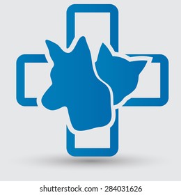 Veterinary sign cat and dog symbol