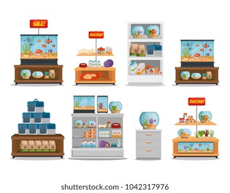 veterinary store shelvings set
