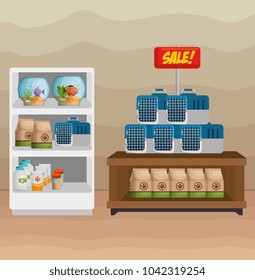 veterinary store shelvings set