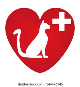 Veterinary symbol with a picture of a cat