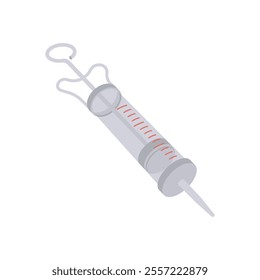 Veterinary Syringe, Veterinary Flat Vector Illustration