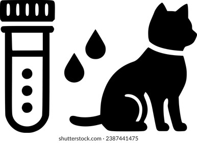 Veterinary test icon. Line, glyph and filled sign, symbol, vector, art