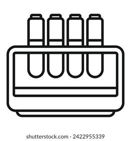 Veterinary test tube stand icon outline vector. Animal service. Medical equipment