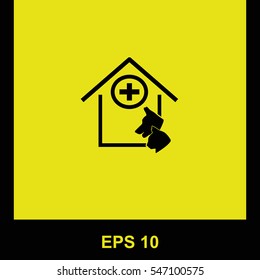 Veterinary vector black icon. Isolated illustration. Business picture.