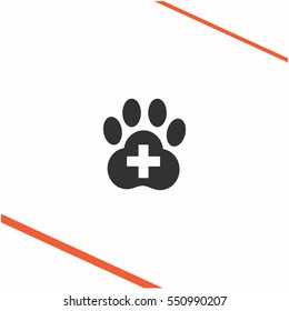 Veterinary vector grey icon on white background. Veterinary symbol stock   illustration. Business picture.