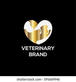 Veterinary vector logo design template