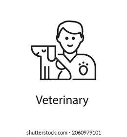 Veterinary Vector outline Icon Design illustration. Veterinary Symbol on White background EPS 10 File