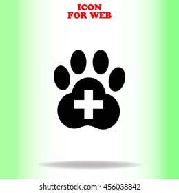 Veterinary web icon. Black illustration on white background