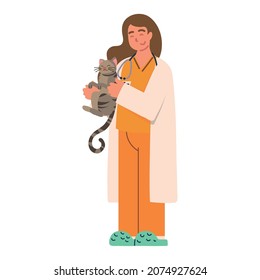 veterinary woman work professional icon