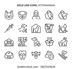 Veterinerian  bold line icons  The illustrations are vector  editable stroke  48x48 pixel perfect files  Crafted and precision   eye for quality 