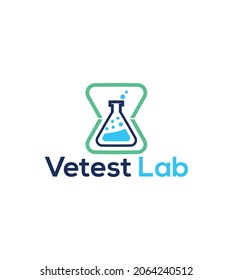 Vetest lab modern minimal logo