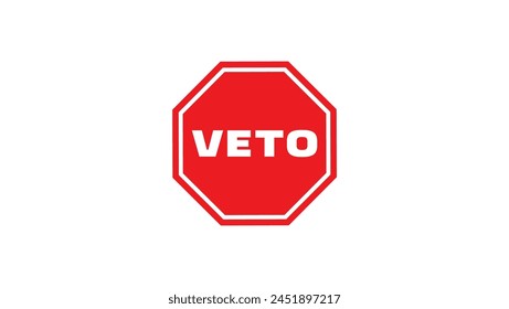 veto sign red isolated silhouette