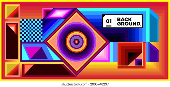 Vetor Colorful geometric ethnic pattern background