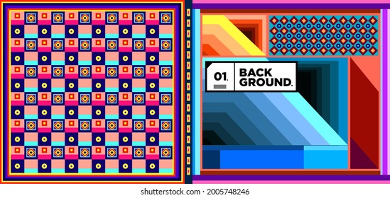 Vetor Colorful geometric ethnic pattern background