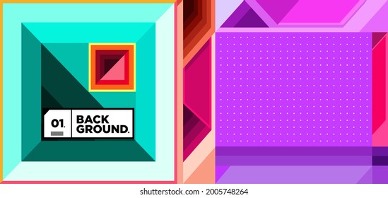 Vetor Colorful geometric ethnic pattern background